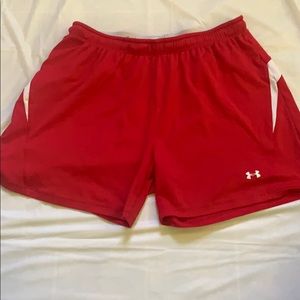 Red Under Armour shorts